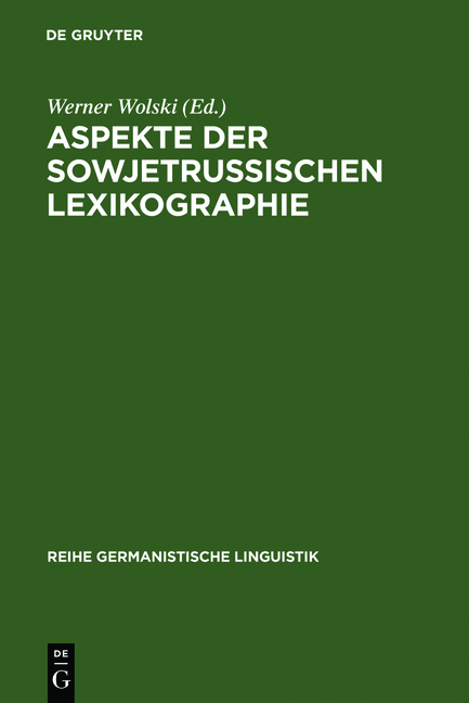 Aspekte der sowjetrussischen Lexikographie - 