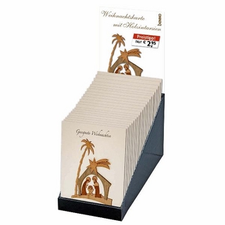 Weihnachtskarte mit Holzintarsien (20er Set)