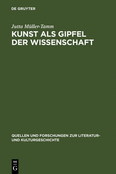 Kunst als Gipfel der Wissenschaft - Jutta M&uuml;ller-Tamm