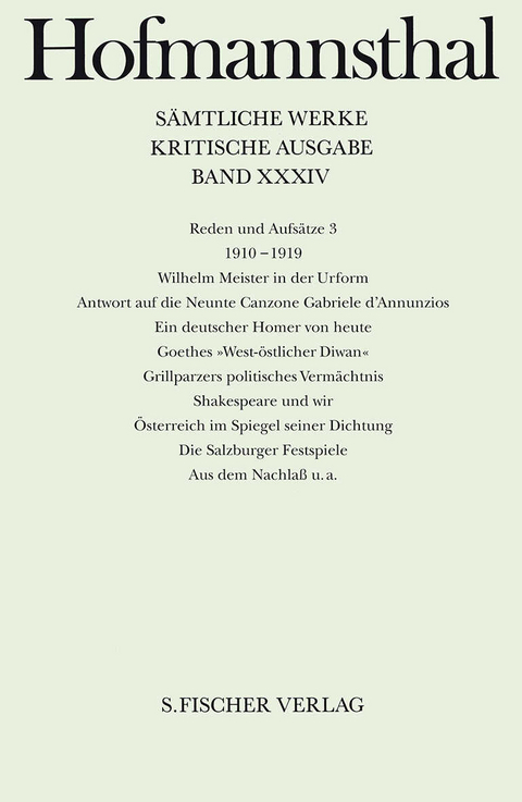 Reden und Aufs&auml;tze 3 - Hugo von Hofmannsthal