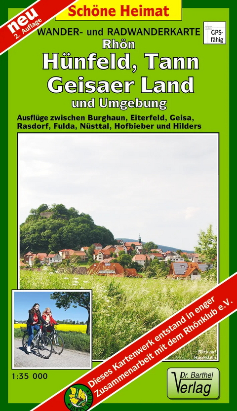 Wander- und Radwanderkarte Rh&ouml;n, H&uuml;hnfeld, Tann, Geisaer Land und Umgebung