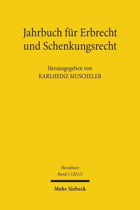 Jahrbuch f&uuml;r Erbrecht und Schenkungsrecht - 