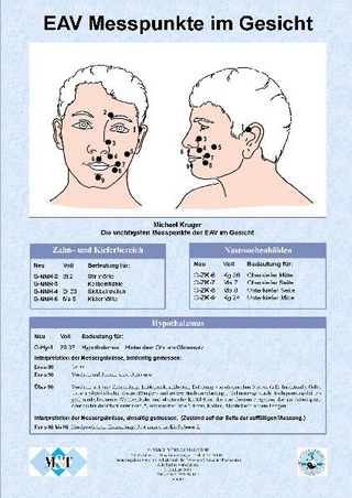 Die wichtigsten Messpunkte der Elektroakupunktur im Gesicht  (Info-Blatt, Papier, DIN A4)
