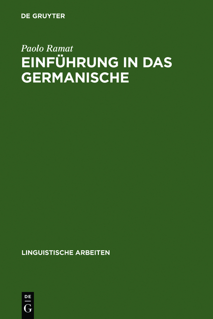 Einf&uuml;hrung in das Germanische - Paolo Ramat