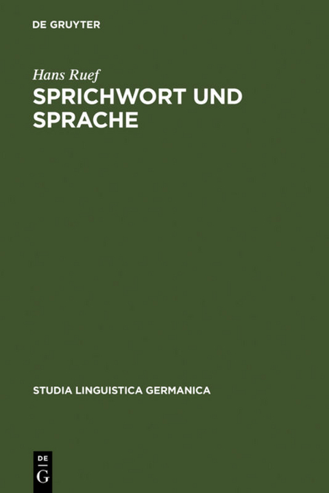Sprichwort und Sprache - Hans Ruef