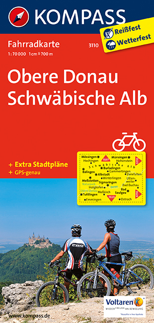 KOMPASS Fahrradkarte Obere Donau - Schwäbische Alb