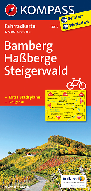 KOMPASS Fahrradkarte Bamberg - Ha&szlig;berge - Steigerwald - 