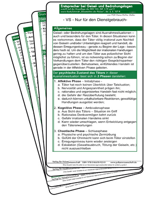 Einsatzkarte Einsatzlehre &ndash; Erstsprecher - Heinz-Walter M&uuml;ller