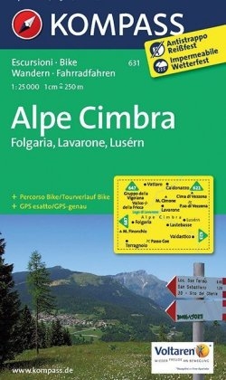 KOMPASS Wanderkarte Alpe Cimbra, Folgaria, Lavarone, Lusérn