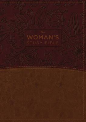 NKJV, The Woman's Study Bible, Leathersoft, Brown/Burgundy, Red Letter, Full-Color Edition, Thumb Indexed