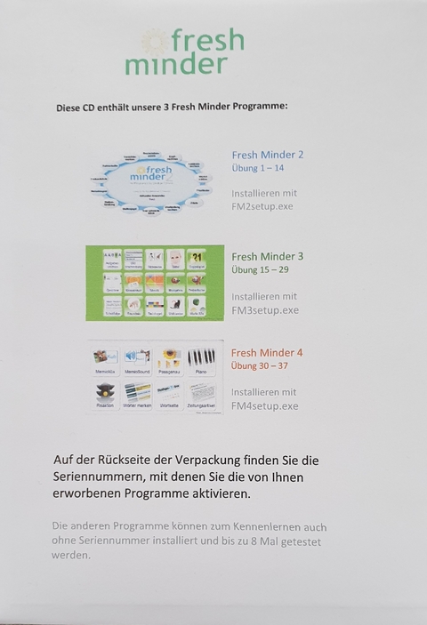 Fresh Minder 3 Pro &Uuml;bung 15 - 29 auf CD - Christof Schadt