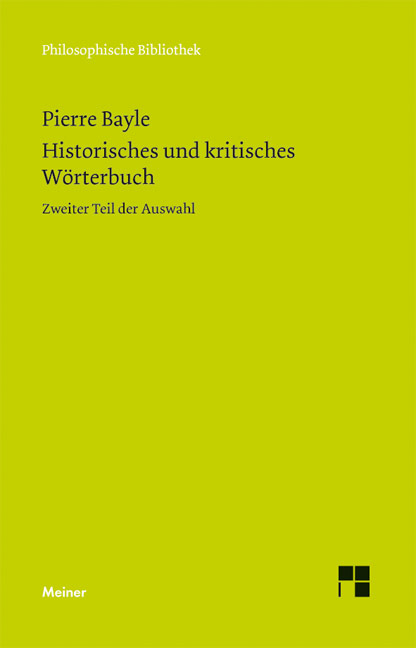 Historisches und kritisches W&ouml;rterbuch - Pierre Bayle