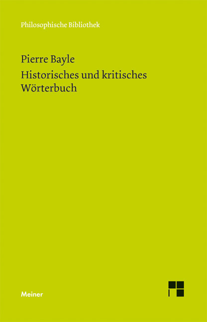 Historisches und kritisches W&ouml;rterbuch - Pierre Bayle