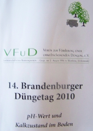 14. Brandenburger Düngetag 2010 in Prenzlau, Generalthema: 