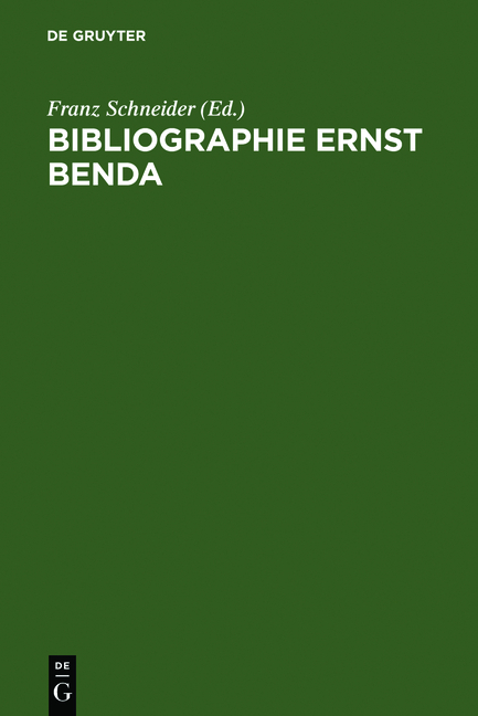 Bibliographie Ernst Benda - 