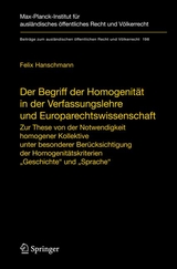 Der Begriff der Homogenit&auml;t in der Verfassungslehre und Europarechtswissenschaft - Felix Hanschmann