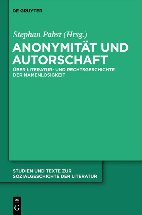 Anonymit&auml;t und Autorschaft - 