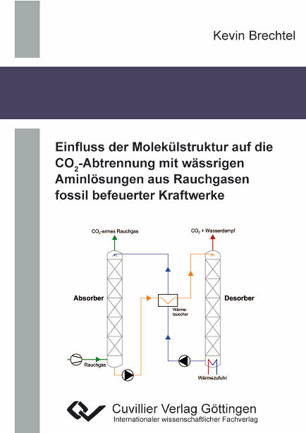 Einfluss der Molek&uuml;lstruktur auf die CO2-Abtrennung mit w&auml;ssrigen Aminl&ouml;sungen aus Rauchgasen fossil befeuerter Kraftwerke - Kevin Brechtel