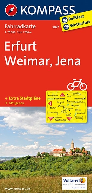 KOMPASS Fahrradkarte Erfurt - Weimar - Jena
