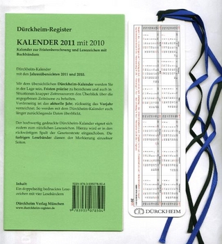 Kalenderlesezeichen 2011 / 2010 mit Lesebändchen für Gesetzessammlungen