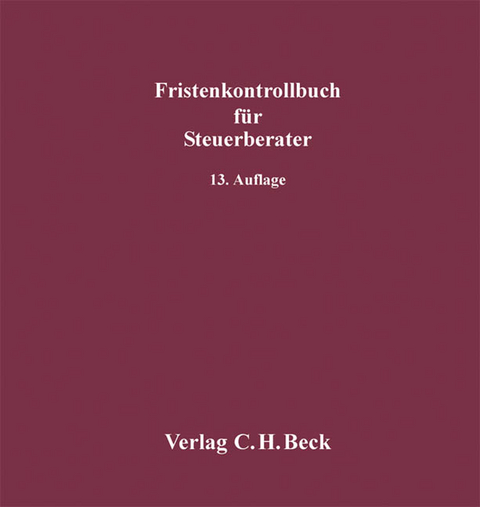 Fristenkontrollbuch f&uuml;r Steuerberater
