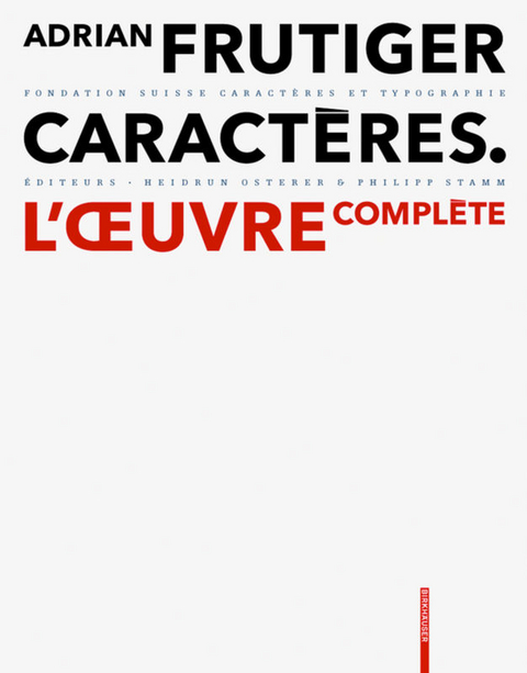 Adrian Frutiger &ndash; Caract&egrave;res - 