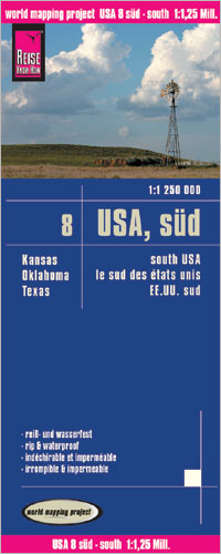Reise Know-How Landkarte USA 08, Süd (1:1.250.000) : Kansas, Oklahoma, Texas