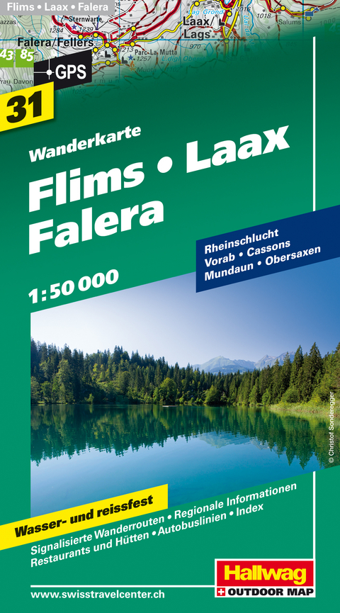 Flims-Laax-Falera Wanderkarte Nr. 31, 1:50 000