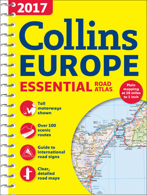 2017 Collins Essential Road Atlas Europe