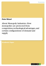 About Monopoly Industries. How monopolies are protected from competition, technological advantages, and certain configurations of demand and supply - Peter R&ouml;ssel