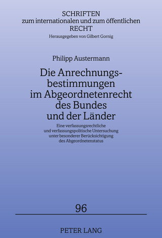 Die Anrechnungsbestimmungen im Abgeordnetenrecht des Bundes und der Laender