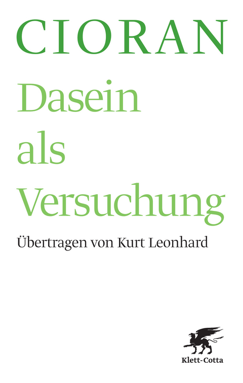 Dasein als Versuchung - Emile M. Cioran