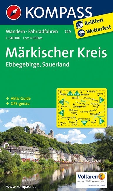 KOMPASS Wanderkarte M&auml;rkischer Kreis - Ebbegebirge - Sauerland - 