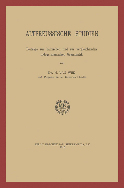 Altpreussische Studien - N. van Wijk