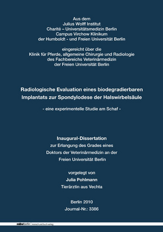 Radiologische Evaluation eines biodegradierbaren Implantats zur Spondylodese der Halswirbelsäule
