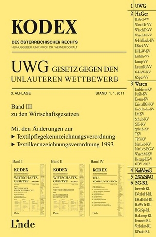 Kodex UWG Gesetz gegen den unlauteren Wettbewerb