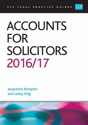 Accounts for Solicitors 2016/17 - Professor Lesley King, Jacqui Kempton