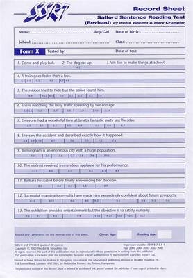 Salford Sentence Reading Test