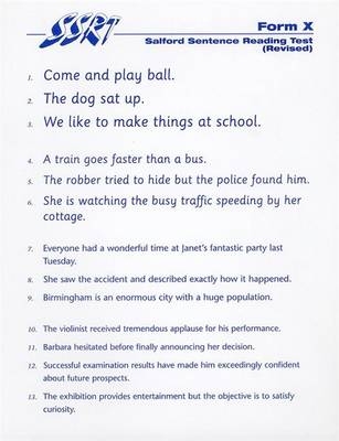 Salford Sentence Reading Test - G.E. Bookbinder, Denis Vincent, Mary Crumpler