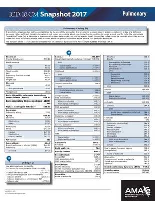 ICD-10-CM Snapshot 2017: Pulmonary
