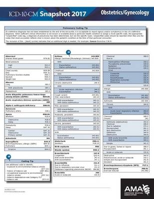 ICD-10-CM Snapshot 2017: Obstetrics/Gynecology -  American Medical Association