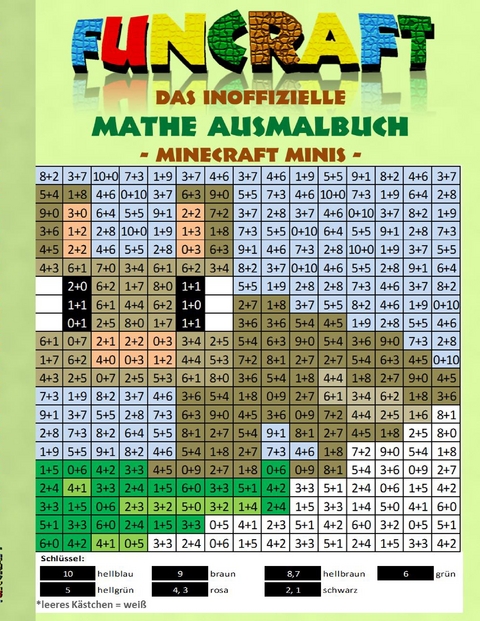 Funcraft - Das inoffizielle Mathe Ausmalbuch: Minecraft Minis (Cover Hase) - Theo von Taane