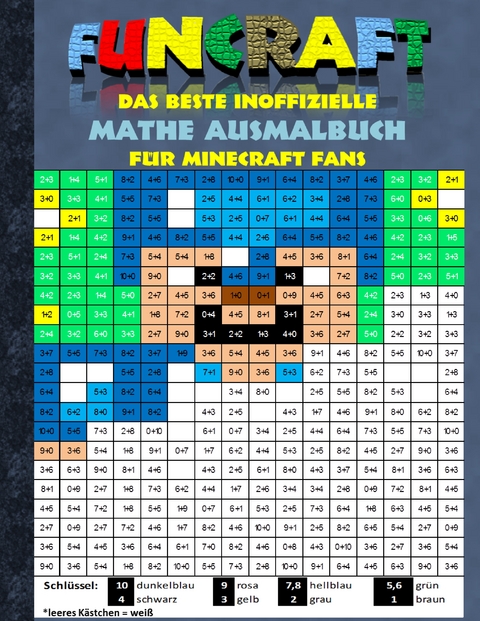 Funcraft - Das beste inoffizielle Mathe Ausmalbuch f&uuml;r Minecraft Fans - Theo von Taane