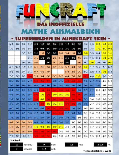 Funcraft - Das inoffizielle Mathe Ausmalbuch: Superhelden im Minecraft Skin (Superman Cover) - Theo von Taane