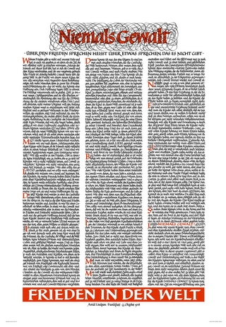 Niemals Gewalt (Kalligraphie)