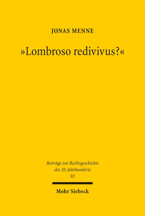 "Lombroso redivivus?" - Jonas Menne