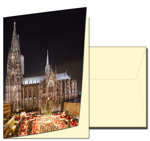 Weihnachtskarte Kölsche Schimpfkalender Kölner Dom Roncalliplatz - Hans Malzkorn