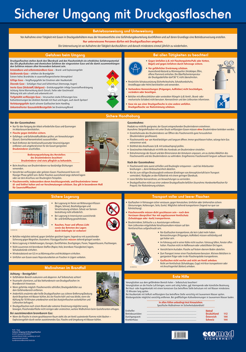 Wandtafel Sicherer Umgang mit Druckgasflaschen - Lutz Roth, Gabriele Rupp