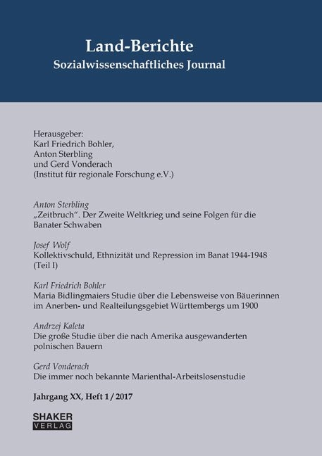 Land-Berichte. Sozialwissenschaftliches Journal - 