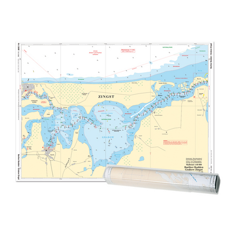 Einzelkarte Barther Bodden &ndash; Grabow &ndash; Zingst / Saaler Bodden